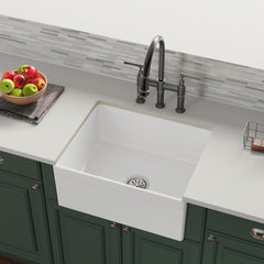 Elkay SWUF2520WH Fireclay 24-3/8 x 19-5/8 Farmhouse Kitchen Sink