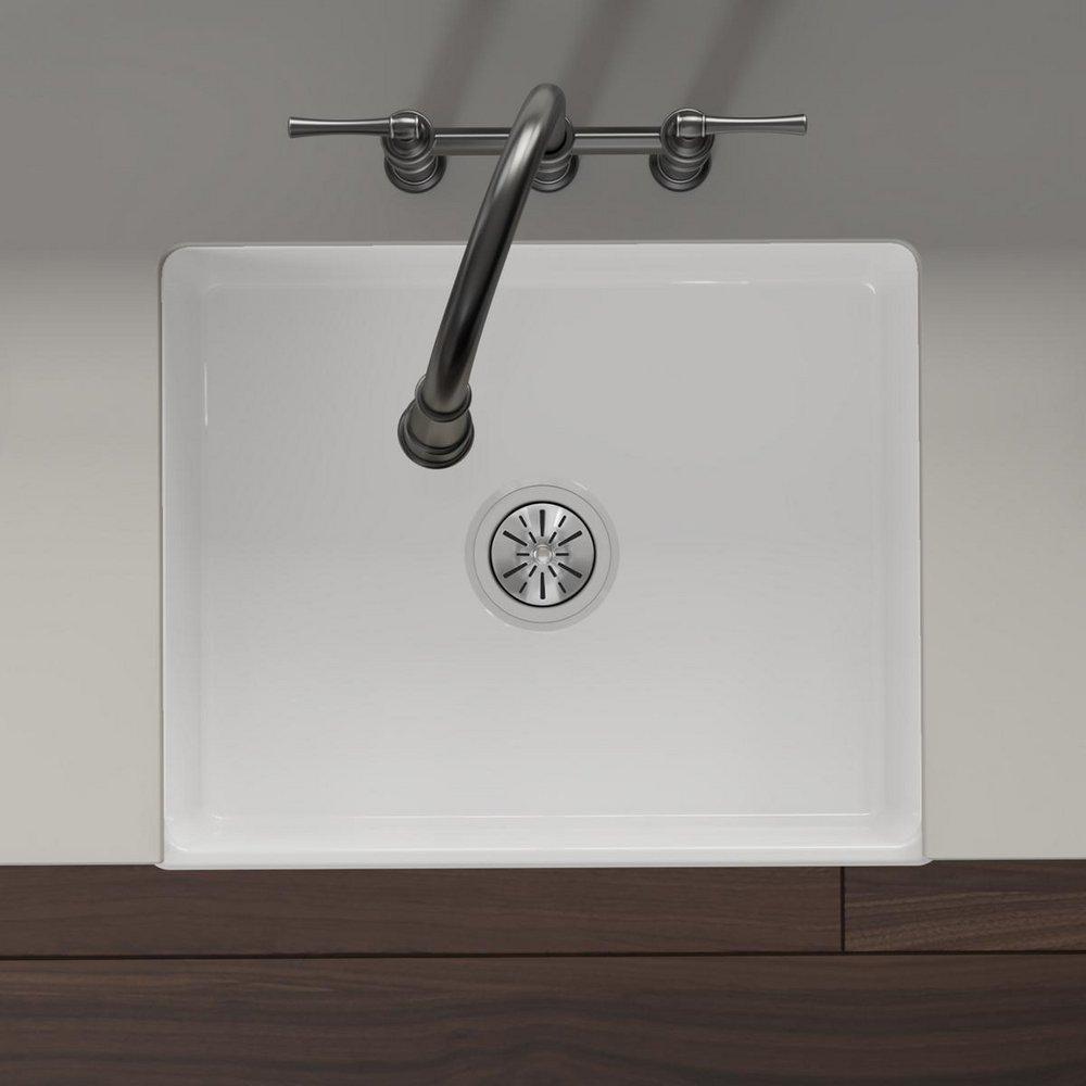 Elkay SWUF2520WH Fireclay 24-3/8 x 19-5/8 Farmhouse Kitchen Sink