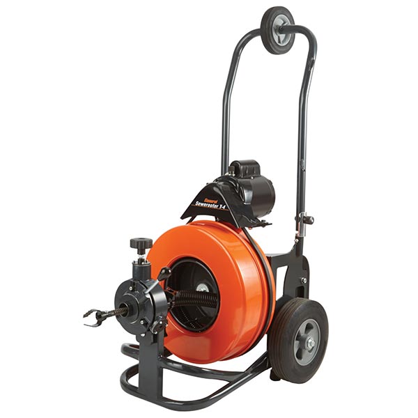 General Wire Spring 104130 Sewerooter T-4 Drain Cleaning Machine Unit, 9/16 in x 100 ft