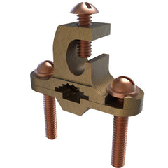 ILSCO BGC-2P-DB Permaground Bronze Ground Clamp Conductor Range 2-10 Pipe Sizes 1/2 to 1in Ground Rod Sizes 1/2 to 1in