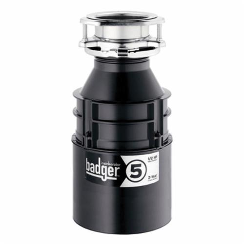 InSinkErator 79008A-ISE Insinkerator 76037H Badger 5 Continuous Feed Garbage Disposal, 1-1/2 in Drain, 1/2 hp w/Cord