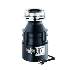 InSinkErator 79029A-ISE Badger 1 Continuous Feed Garbage Disposal With Cord, 1-1/2 in Drain, 1/3 hp