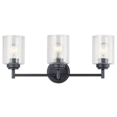 Kichler 45886BK Winslow 75W 3-Light Medium E-26 Incandescent Vanity Fixture in Black