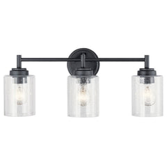 Kichler 45886BK Winslow 75W 3-Light Medium E-26 Incandescent Vanity Fixture in Black