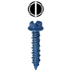 L.H. Dottie 14H114 Dottie 1/4 x 1-1/4 Slotted Hex Head Concrete Anchor Screw (100/Box)