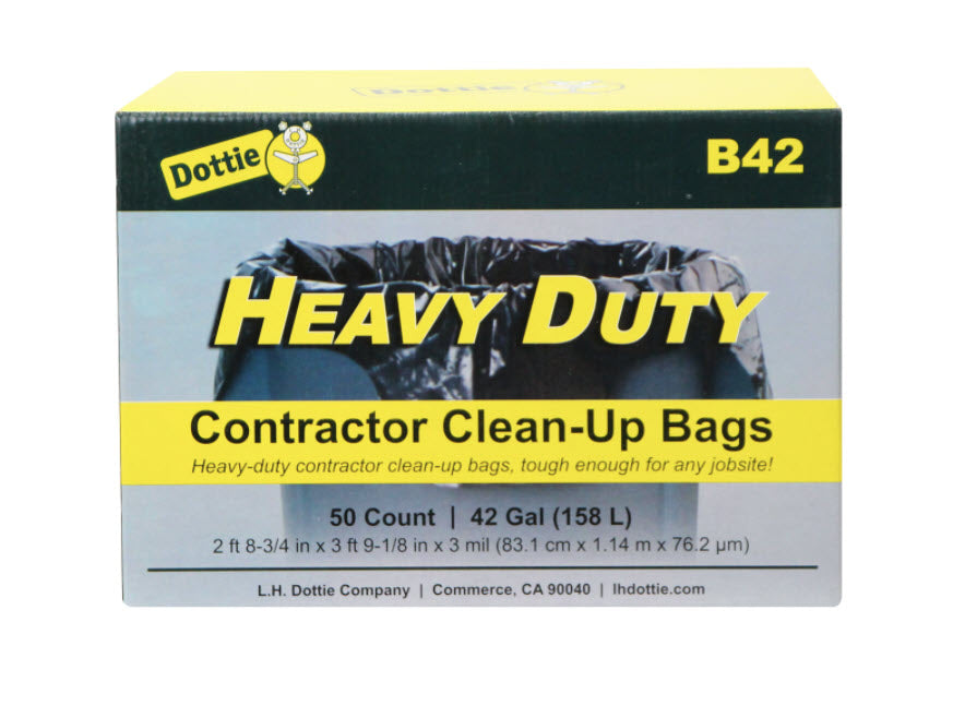 L.H. Dottie B42 Contractor Clean-Up Bag 42 Gallon 3 Mil Replacement MPN