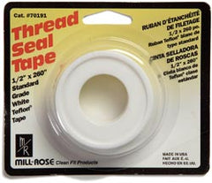 Mill-Rose 70196 PTFE Teflon Thread Seal Tape, 3/4 x 520 in Roll, White