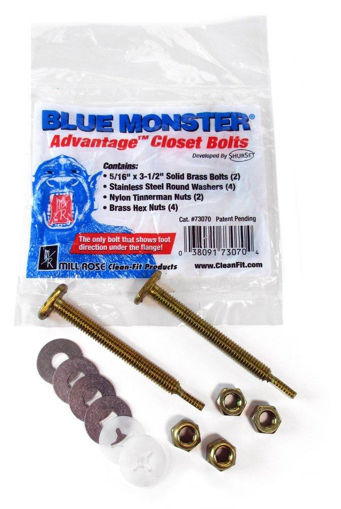 Mill-Rose 73070 Blue Monster Brass Closet Bolt 5/16 in Diameter 3-1/2 in Length