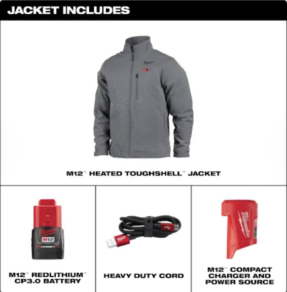 Milwaukee Tool M100G-21XL Heated TOUGHSHELL Jacket 12V XL