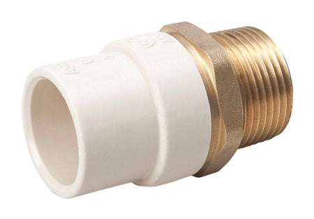 B&K 164-313NL Transition Adapter, 1/2 in, MNPT, CPVC/Brass