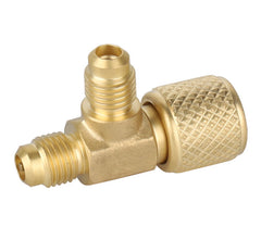 NAVAC F1030 Access Tee Connector, 1/4 x 1/4 in Nominal, Male x Female x Male End Style, Brass