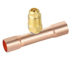 NAVAC F1016 Swaged Copper Braze Tee, 1/2 in Nominal, OD End Style, Copper/Brass