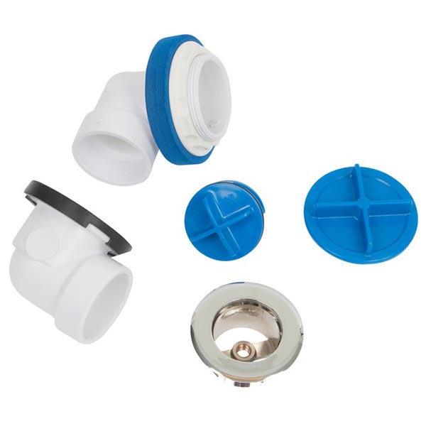 Oatey P9975 True Blue Bath Waste PVC Rough In Kit With Test Plug Kit, Chrome Plated Brass