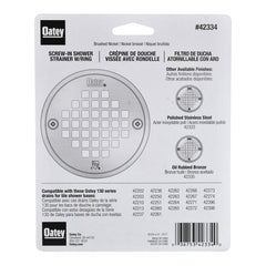 Oatey 42334 130 Series Three-Quarters Stainless Steel Round Screw-In Shower Strainer in Brushed Nickel