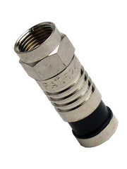 Platinum Tools 18007 F-Type RG6 Nickel SealSmart Coaxial Compression Connectors, 10-Pack