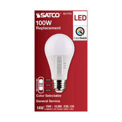 SATCO S11773 Non-Dimmable Type A Lamp 14 W 100 W Incandescent Equivalent