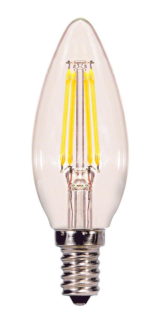 SATCO S21267 4 Watt B11 LED Clear Candelabra Base 90 CRI 4000K 120 Volt