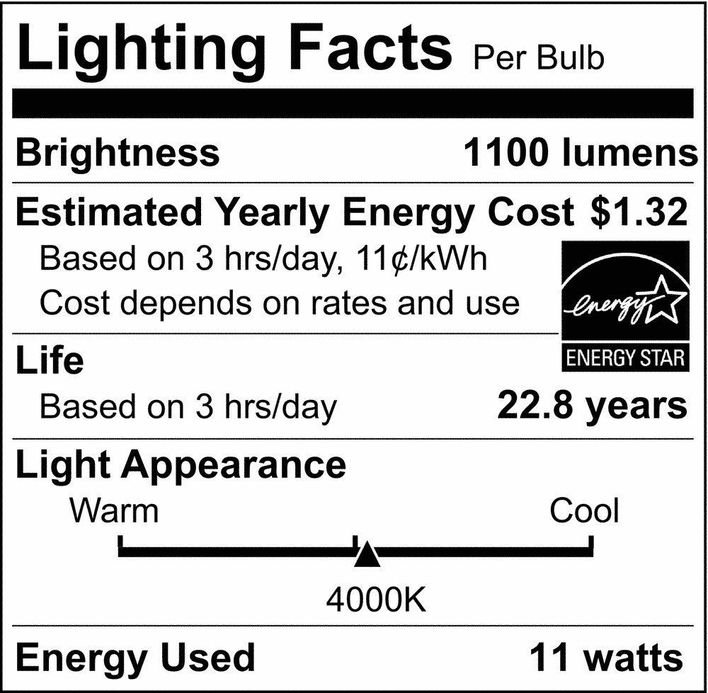 SATCO S29812 11W A19 Incandescent Bulb Medium E-26 Base 220°