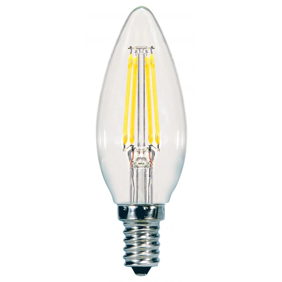 SATCO S9961 Dimmable LED Lamp 5.5 Watt Candelabra E12 3000K 500 Lumens