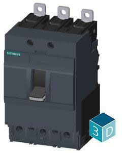 Siemens 3VA4195-4ED34-0AA0 3VA41 Class S Standard Low Voltage Molded Case Circuit Breaker, 15 A, 3 Poles