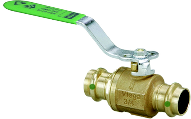 Viega 79120 ProPress Ball Valve, 2 in Nominal, Press End Style, Bronze Body, Full Port, EPDM/FKM Softgoods