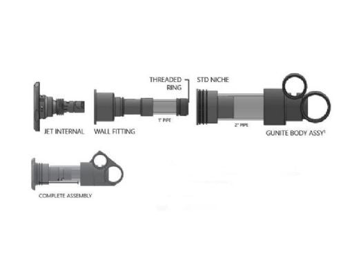 Custom Molded Products 25581-290-000 SpaMaster Insider Straight Assembly 2 inches - Replacement 25581-290-000