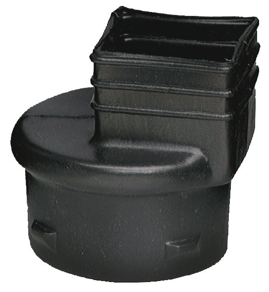 ADS 0364AA ADS 3 x 3.25 x 2.5 Barb x Female x Female Black HDPE Corrugated Snap Downspout Adapter 24/PK