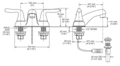 American Standard 2275509.002 Colony Soft Centerset Lavatory Faucet, 1.2 gpm, 1-5/8 in H Spout, Speed Connect Pop-Up Drain