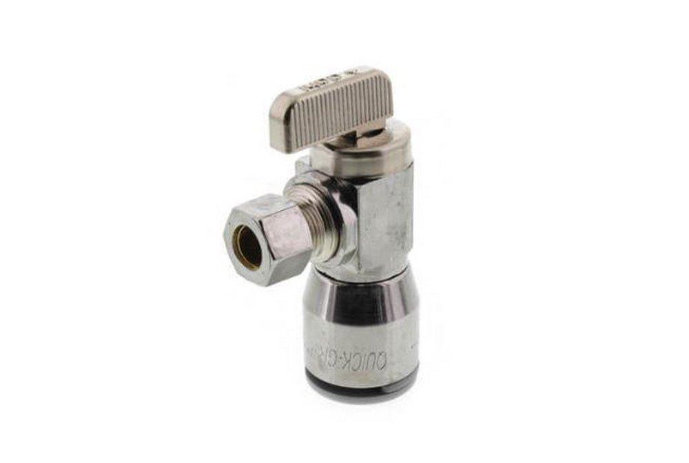 Dahl Valve 611-QG3-31 Mini-Ball 1/2 x 3/8 in. Push-to-Connect x OD Compression Loose Key Angle Supply Stop Valve