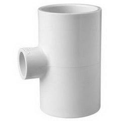 DURA 401422 DURA 8-5/32 x 4 x 4 x 3 Slip x Slip x Slip White PVC Reducing Tee 3/BX