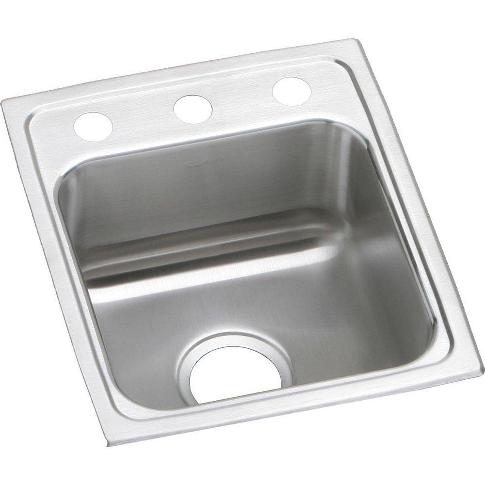 Elkay LRAD1316653 Lustertone 13 x 16 in. 3 Hole Stainless Steel Drop-In Sink