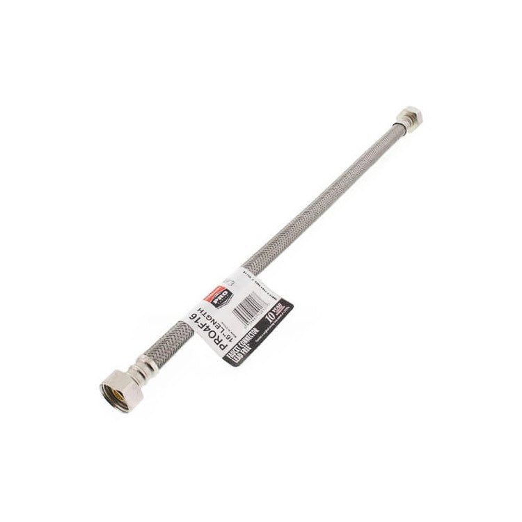 Fluidmaster PRO4F16 Pro Series 1/2 x 16 in. Braided Stainless Sink Flexible Water Connector