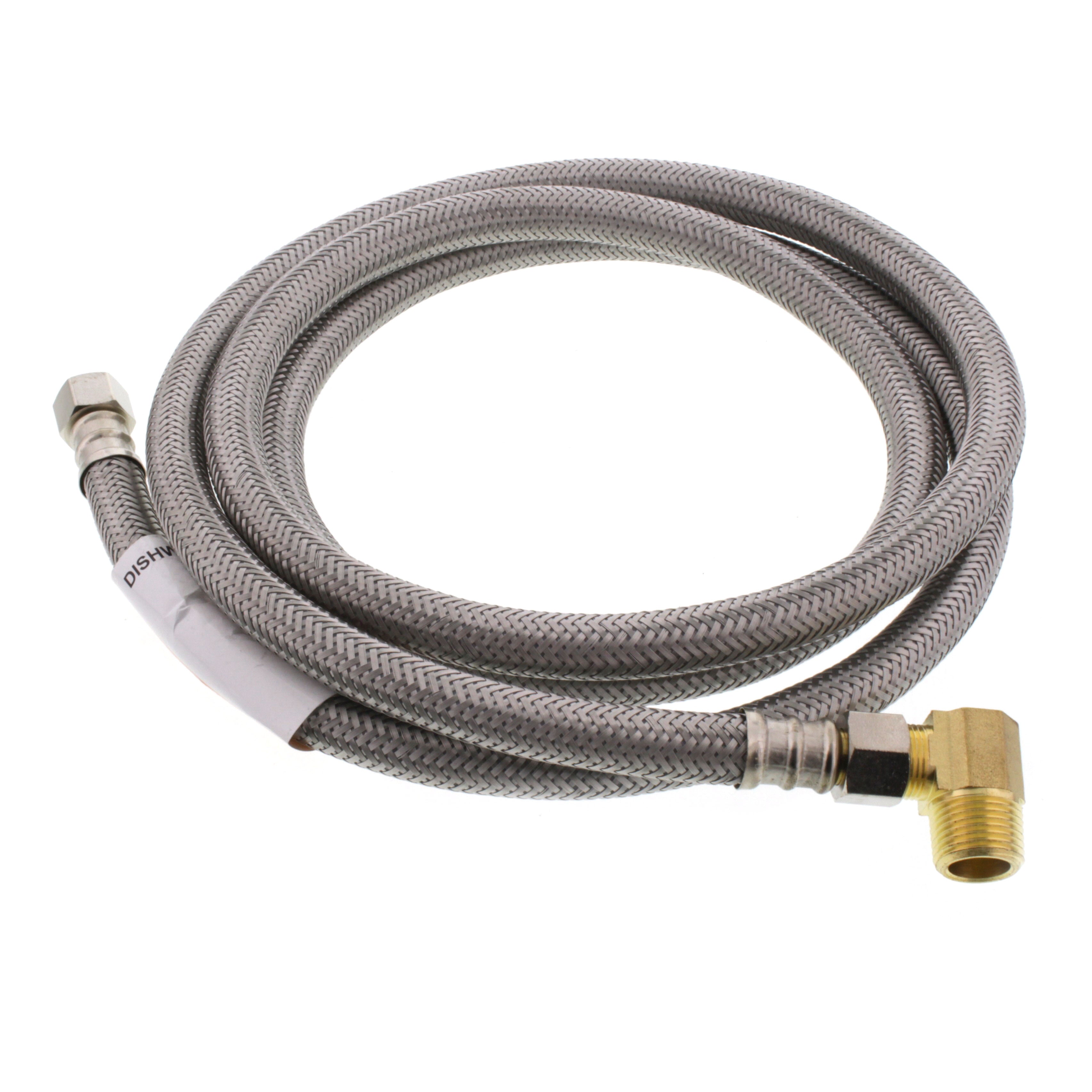 Fluidmaster B6W72 Dishwasher Water Supply Connector 3/8 In. Compression X 72 In - Braided SS