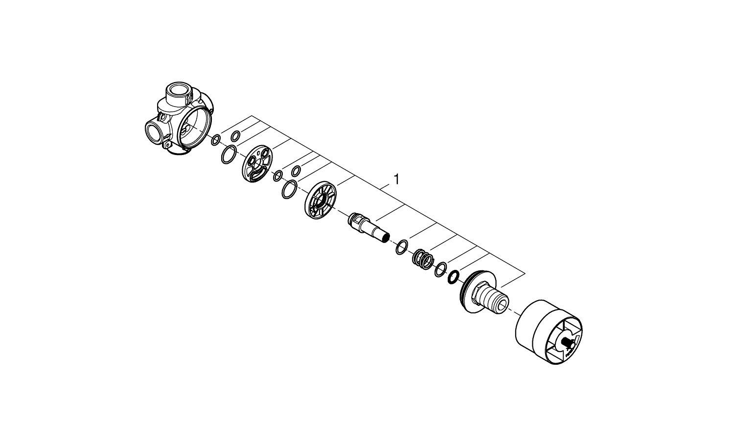 GROHE 29901000 Concetto® 1/2 in. NPT Diverter Valve