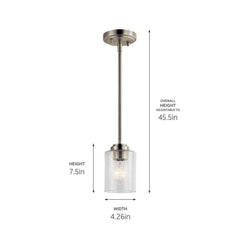 Kichler 44032NI Winslow 75W 1-Light Medium E-26 Incandescent Mini Pendant