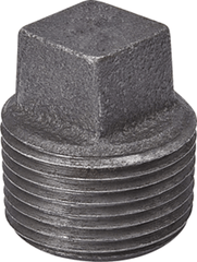 Mueller 511-804 Malleable Iron Plug 3/4 Thread 150# Galvanized Square Head Cored