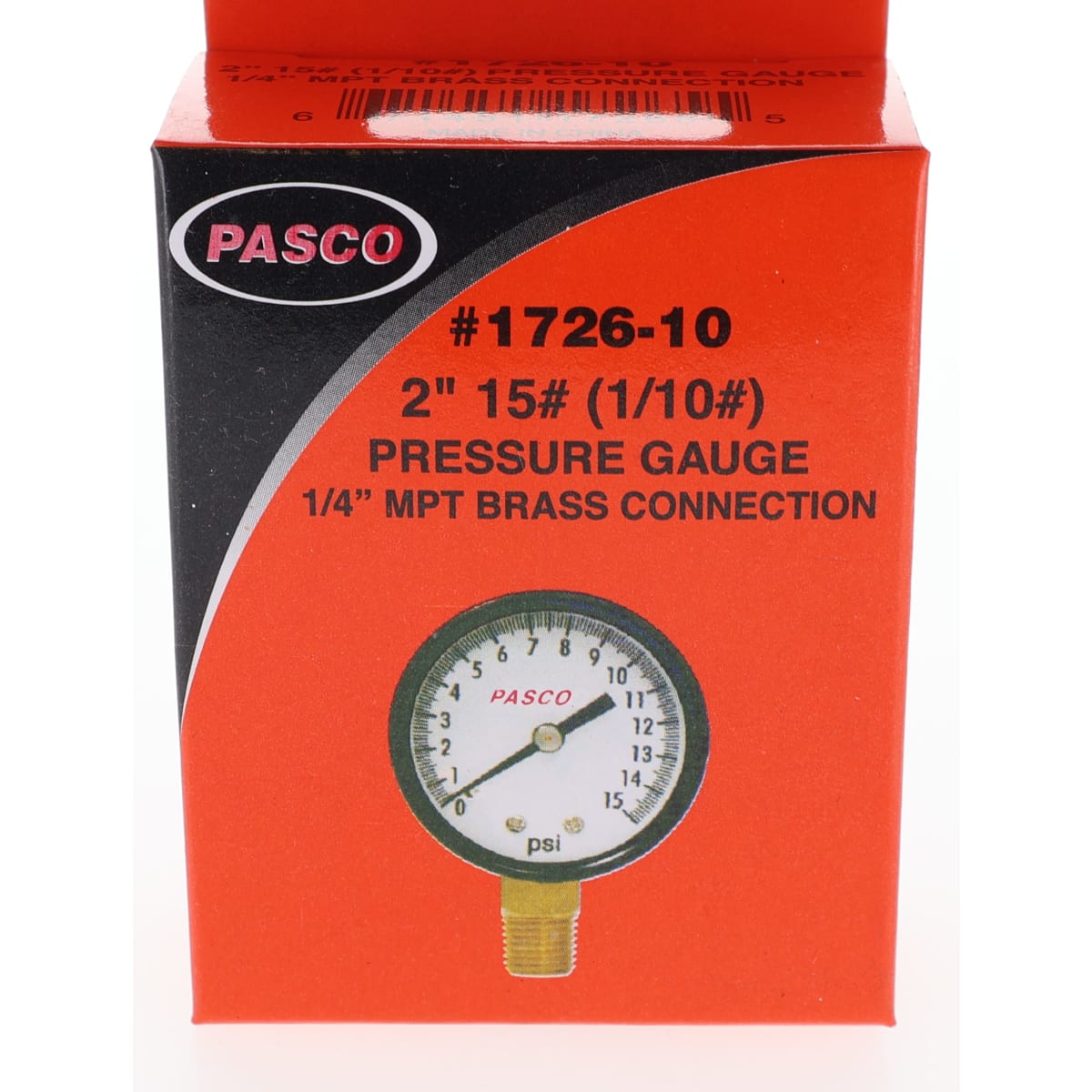 Pasco 1726-10 2 1/10-15# Pressure Gauge