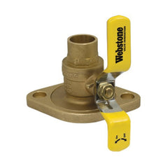 Webstone H-51404W 1 SWT x Rotating Flange Lead-Free Isolator w/ Rotating Flange, Full Port Forged Brass Uni-Flange Ball Valve