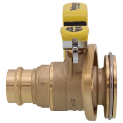 Webstone H-81414WHV 1 Press High Velocity Full Port Brass Uni-Flange Isolator Flange w/ Multi-Function Drain & Rotating Flange (LF)