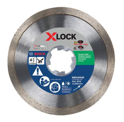 Bosch DBX4543S Bosch 4 1/2 X-LOCK Continuous Rim Diamond Blade