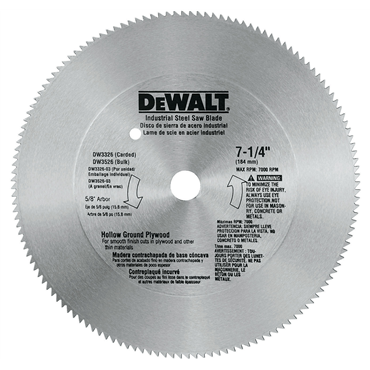 DeWalt DW3326 Steel Circular Saw Blades 7 1/4 Inch 140 Teeth