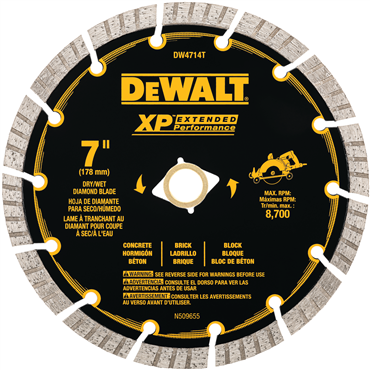 Dewalt DW4714T 7IN XP TURBO SEG DIAMOND BLADE