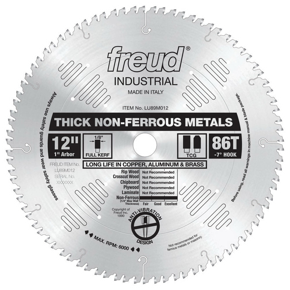 Freud LU89M012 12 86T TCG Non-Ferrous Metal Blade