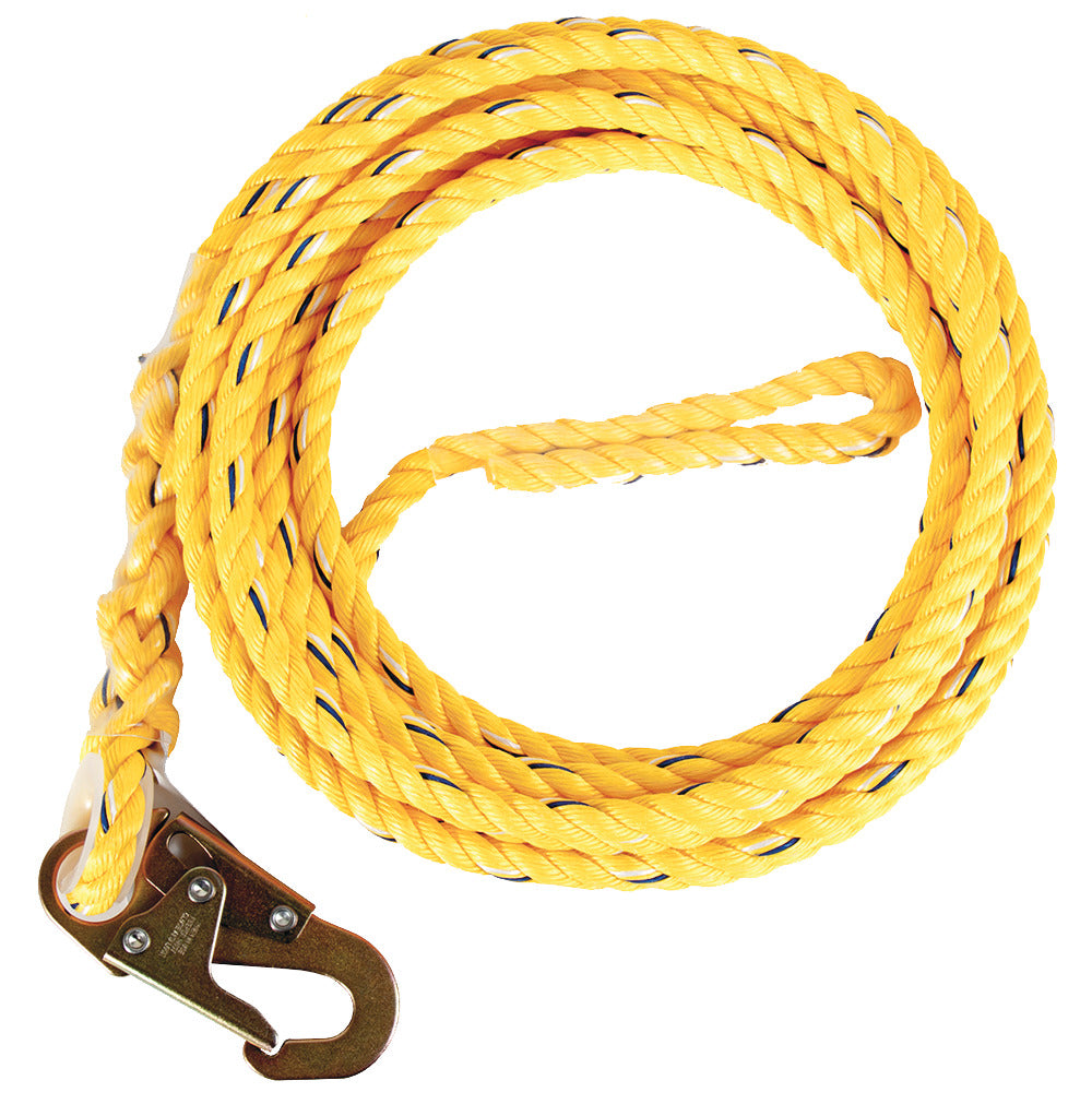 Guardian Fall Protection 1360 Rope 100Ft 5/8In W/Snap Hook End