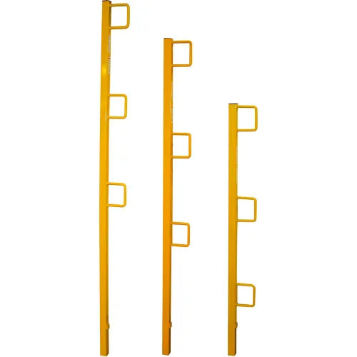 Guardian 61133 Universal Guardrail Post, Powder Coated Steel, Yellow, 52 in. x 5-1/2 in. x 5 in.