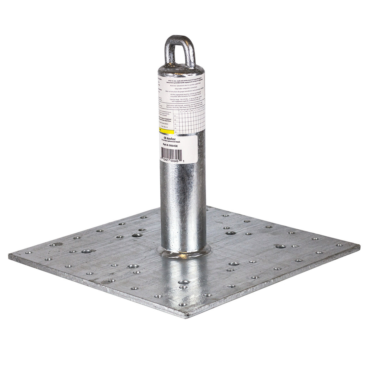 Guardian Fall Protection 645 CB-12 Anchor Point, Galvanized Steel