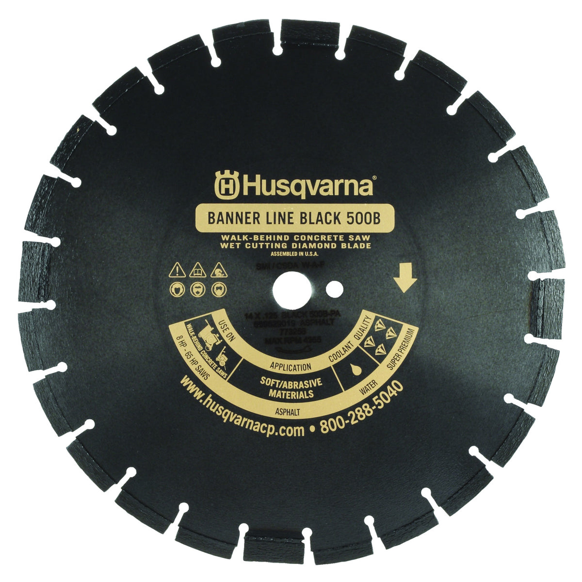 Husqvarna 542751075 Husqvarna 14 Banner Line Black 500B-R Asphalt Diamond Blade