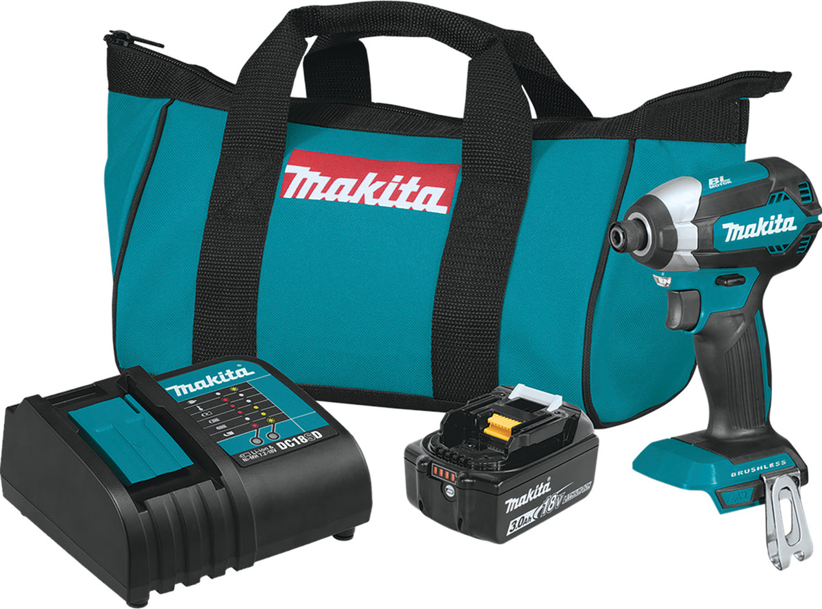 Makita XDT131 LXT Lithium-Ion Brushless Cordless Impact Driver Kit - 18 V, 1/4 in Chuck Size, XDT131