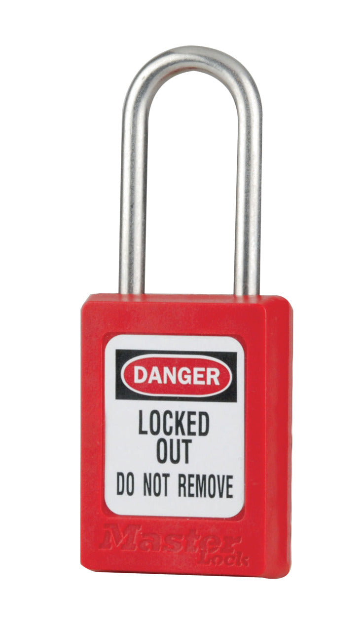 Master Lock S31RED Safety Padlock, Short Zenex, 3/16 Body X 1-1/2 Shackle, Red