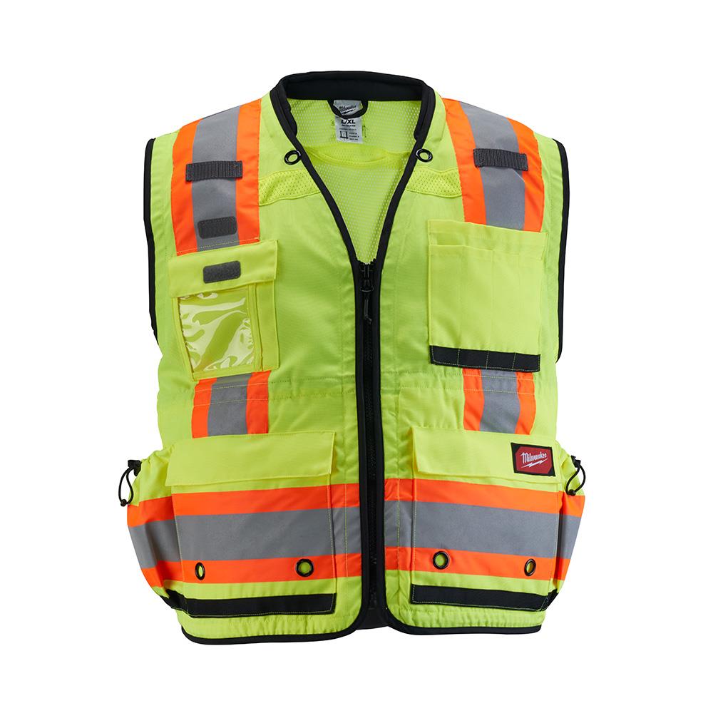 Milwaukee 48735162 Class 2 Surveyor's High Visibility Yellow Safety Vest - L/XL